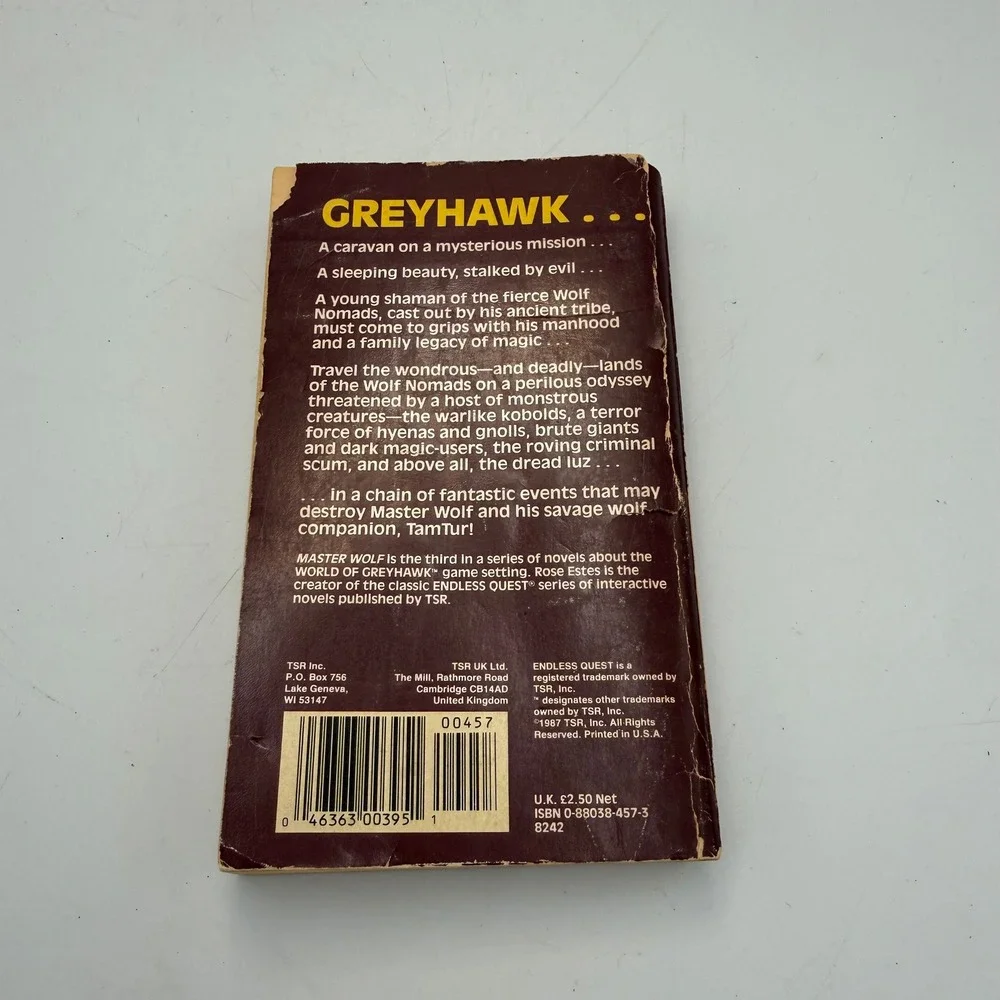 Master Wolf Greyhawk Adventures Book 3 Rose Estes TSR 1987 Paperback First Print